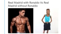 Melawan Espanyol, Madrid tidak memainkan Cristiano Ronaldo. Ketiadaan sang bintang bikin Los Blancos tidak gagah di permainan, tapi malah terlihat kerempeng. (Foto: Twitter)