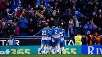Bagi Espanyol, ini adalah kemenangan pertama mereka atas Madrid sejak 2007. Sebelumnya, Espanyol tak pernah menang atas Madrid dalam 20 pertandingan terakhir di La Liga. Foto: Alex Caparros/Getty Images
