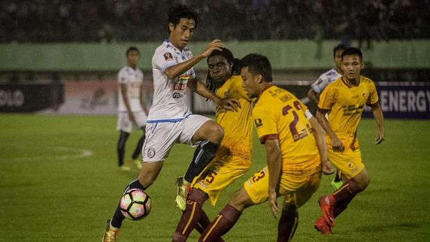 Sriwijaya FC saat tampil di Liga 1 2018. (
