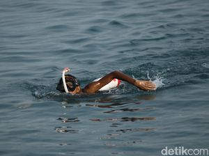 10 Jam Berenang Para Penakluk Selat Sunda Tiba di Merak
