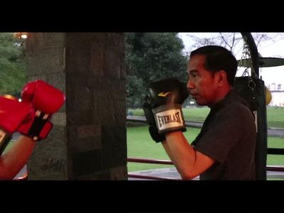Foto: Aksi Jokowi Latihan Tinju di Istana Bogor
