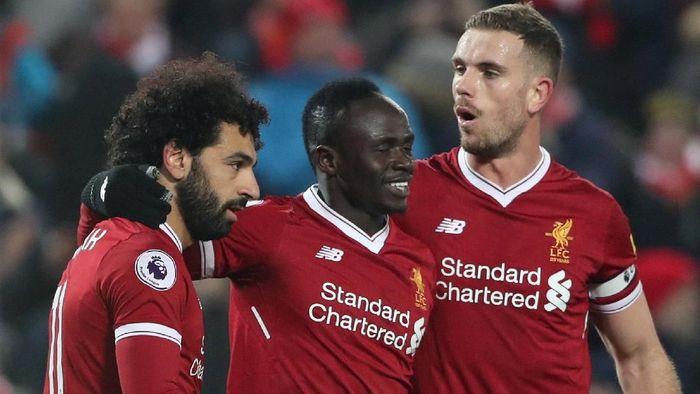 Kapten Liverpool, Jordan Henderson, bersama Mohamed Salah dan Sadio Mane. (Foto: Scott Heppell/Reuters) Kapten Liverpool, Jordan Henderson, bersama Mohamed Salah dan Sadio Mane. (Foto: Scott Heppell/Reuters)