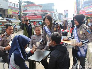 Sejumlah Pelanggar Lalin di Garut Diajak Ngopi Bareng Polisi