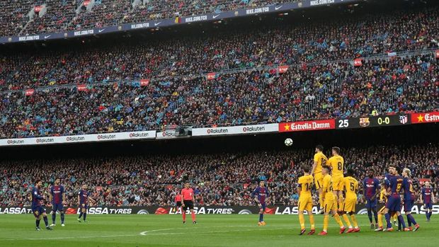 Lionel Messi menjadi pemecah kebuntuan Barcelona atas Atletico Madrid.