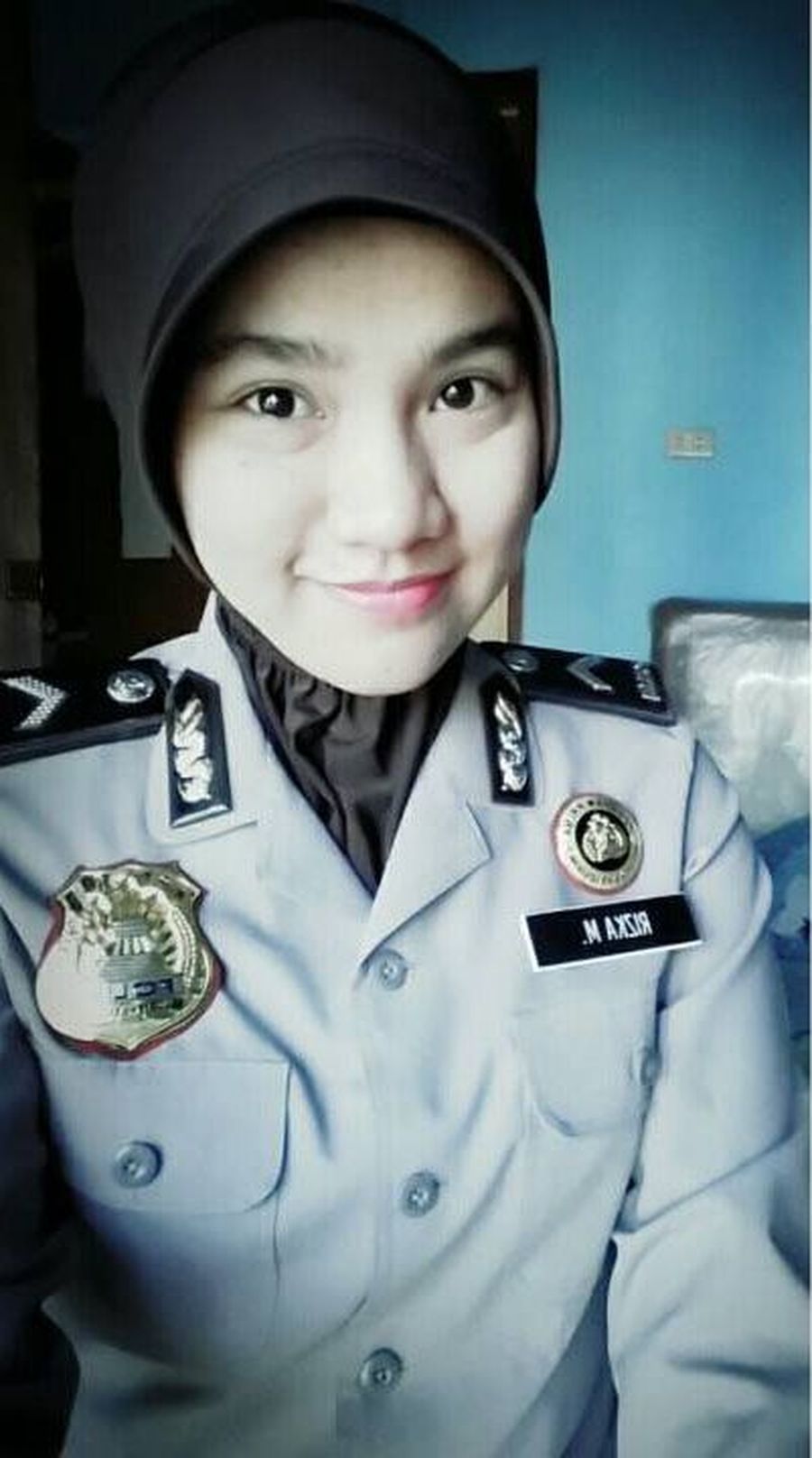 Rizka Munawwaroh adalah salah seorang polisi wanita dariÂ  kesatuan Polda Sumatera Selatan. Foto: Istimewa