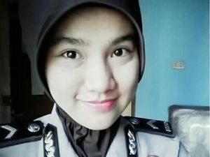 Foto: Potret Bripda Rizka Munawwaroh, Polwan Cantik Penghafal Al Quran
