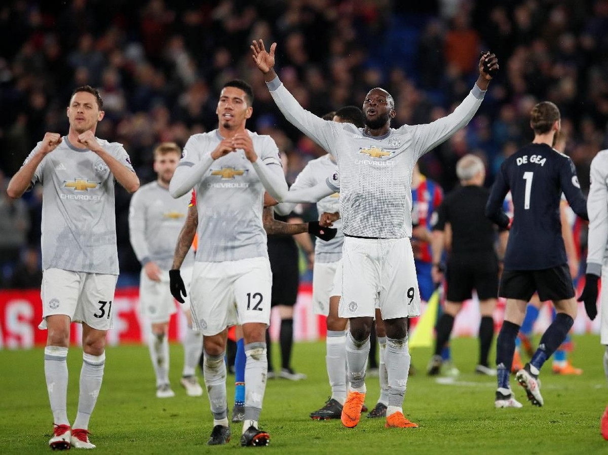 Pemain Manchester United saat merayakan kemenangan atas Crystal Palace. (Foto: David Klein/Reuters)