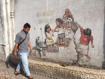Foto: Becak yang Hilang dari Mural Karya Pelukis Dunia di Medan