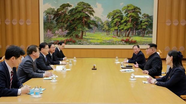 Delegasi Korea Selatan mengadakan pertemuan dengan Kim Jong-un.