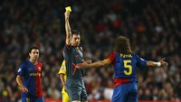 Mantan pemain Barcelona, Carles Puyol, bermain 115 pertandingan di Liga Champions. Dia mendapat 26 kartu: 25 kuning dan satu merah langsung.(Foto: Alex Livesey/Getty Images)