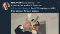 Kekalahan ini pasti membuat PSG menghamburkan banyak uang lagi di musim panas mendatang. Ayo terus buang-buang uangmu, PSG! (Foto: Twitter @renster157)