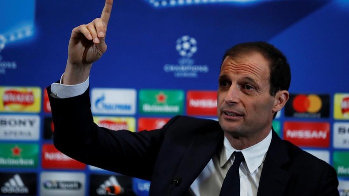 Soccer Football - Champions League - Juventus Press Conference - Wembley Stadium, London, Britain - March 6, 2018   Juventus coach Massimiliano Allegri during the press conference    Action Images via Reuters/Andrew Couldridge