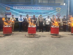 11 Juta Batang Rokok Ilegal Senilai Rp 2,1 Miliar Dimusnahkan