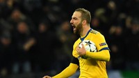 Juru gedor Juventus Gonzalo Higuain menciptakan 13 peluang on target dari 10 pertandingan, dengan sisanya empat peluang melenceng, delapan diblok, dan sekali membentur mistar. (Foto: Dylan Martinez/Reuters)
