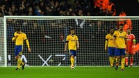 Hingga selesainya babak pertama, Juventus masih ketinggalan 0-1. Foto: Dylan Martinez/Reuters