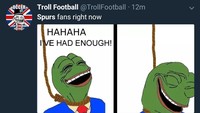 Jangan frustrasi juga ya fans Spurs. (Foto: Twitter @TrollFootball)