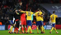 Juve memetik kemenangan 2-1 atas Spurs di leg II babak 16 besar Liga Champions. The Old Lady lolos ke perempatfinal dengan agregrat 4-3. (Foto: Michael Steele/Getty Images)