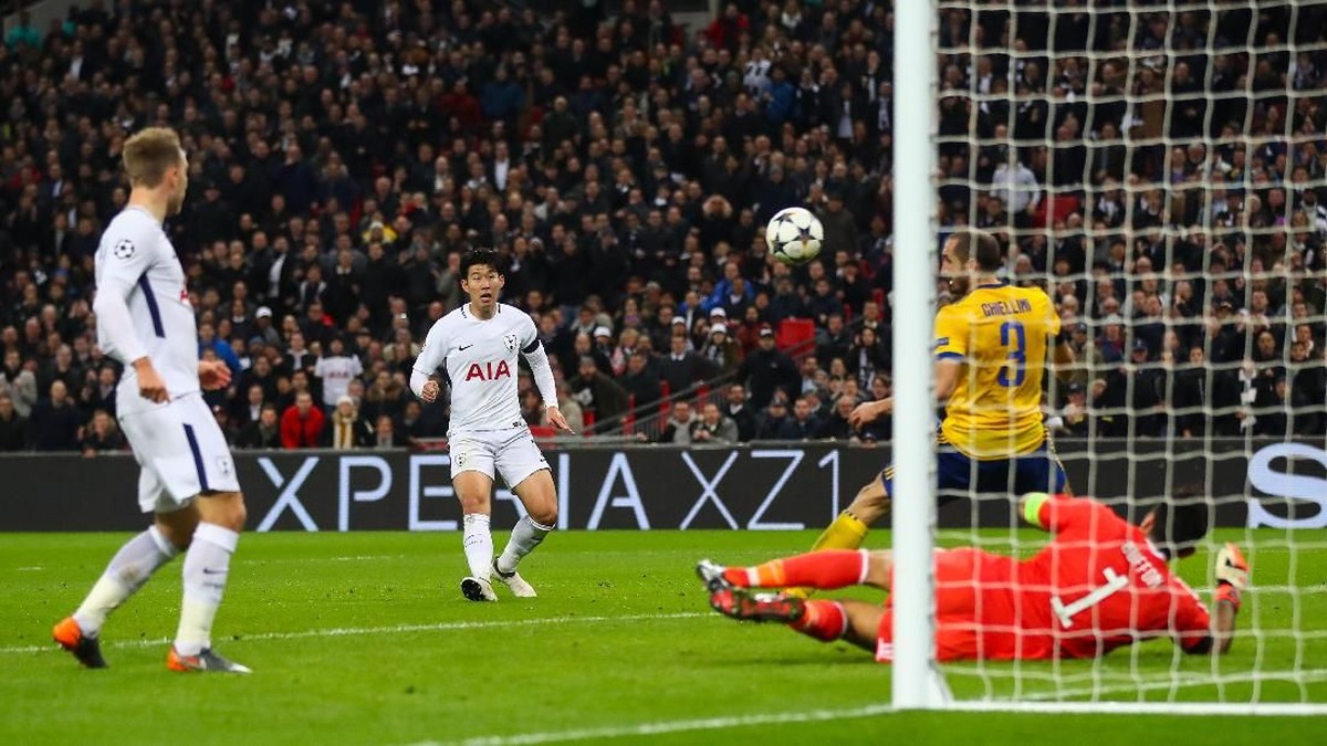 Son Heung-min menjebol gawang Juventus (Julian Finney/Getty Images)