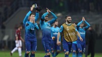 Bagi Arsenal, kemenangan ini mengakhiri rangkaian empat kekalahan beruntun di seluruh ajang. Dengan leg kedua digelar di kandang sendiri, The Gunners pun punya kans bagus untuk melangkah ke delapan besar. (Foto: Catherine Ivill/Getty Images)