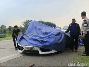 Penampakan Rombongan Lamborghini yang Kecelakaan di Cipali