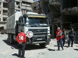 Konvoi Truk Bantuan Kemanusiaan Tiba di Ukraina