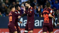 Berkat kemenangan atas Malaga, Barca yang belum terkalahkan kini mengumpulkan 72 poin, unggul 11 angka dari Atletico Madrid. Foto: Aitor Alcalde/Getty Images