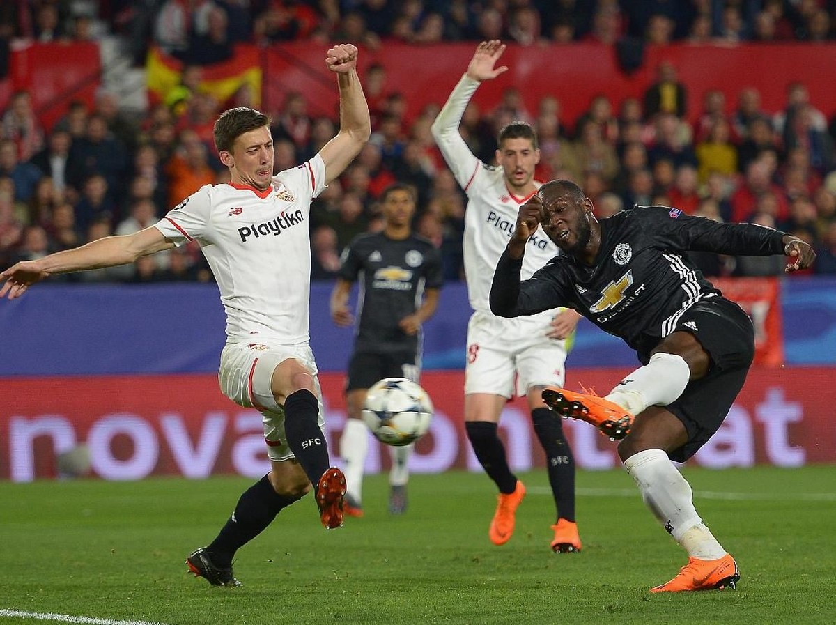 Sevilla saat bermain imbang melawan Manchester United di leg I babak 16 besar Liga Champions. (Foto: Aitor Alcalde/Getty Images)