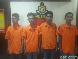 Keroyok dan Bacok Arifin Pakai Taring Babi, 4 Pemabuk Ditangkap