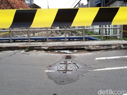 Hati-hati, Jembatan Jalan Kartini Ambles dan Retak