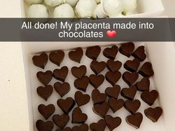 Hii..! Wanita Ini Membuat Cokelat dari Plasentanya Sendiri!