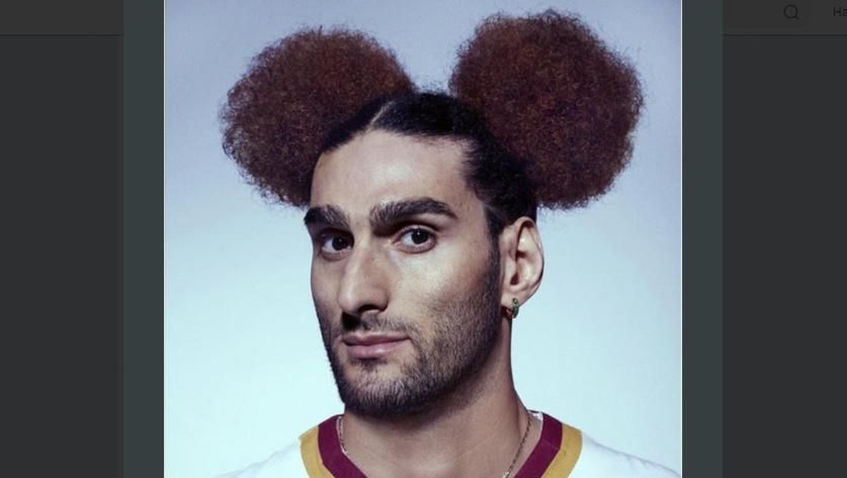 Marouane Fellaini dengan gaya rambut barunya. (Foto: dok.Twitter)