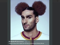 Heboh Gaya Rambut Baru Marouane Fellaini yang Mirip Mickey Mouse