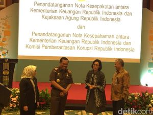 Menkeu-Jaksa Agung-KPK Teken MoU Lelang Barang Rampasan Pidana