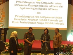 Menkeu-Jaksa Agung-KPK Teken MoU Lelang Barang Rampasan Pidana