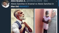 Padahal Alexis Sanchez bisa menjadi pemain vital Arsenal dalam beberapa musim sebelumnya. Dari garang jadi culun gini sih, Sanchez! (Foto: Twitter @DONHALOGEN)