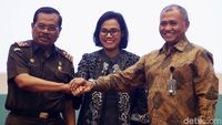 Menkeu, Jaksa Agung dan Ketua KPK Teken MoU Lelang Barang Sitaan