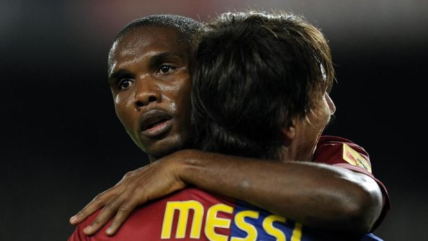Samuel Eto'o adalah mesin gol Barcelona saat Lionel Messi masih berusia belia.