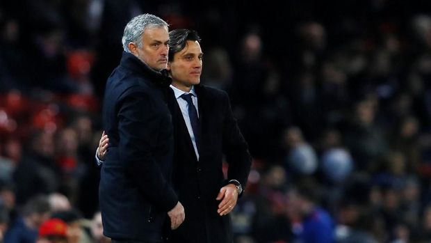 Vincenzo Montella memenangkan pertandingan melawan Jose Mourinho dalam perdelapan final Liga Champions.