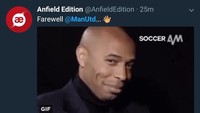 Kalau ada yang mau tertawa lihat MU tersingkir diluapkan saja ya, jangan ditahan-tahan. (Foto: Twitter @AnfieldEdition)
