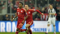 David Alaba hanya butuh waktu 24,18 detik untuk menaklukkan Gianluigi Buffon di leg pertama perempatfinal Liga Champions 2012/2013 antara Bayern Munich dan Juventus. Foto: ODD ANDERSEN / AFP PHOTO