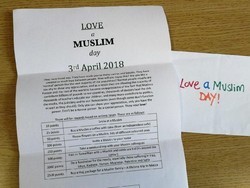 Balasan Surat Ajakan Serang Muslim di Inggris: Love Muslim Day