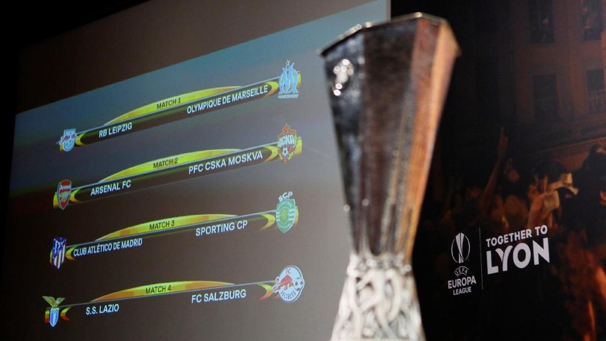 Drawing perempatfinal Liga Europa 2017/2018 di Nyon, Swiss (Pierre Albouy/REUTERS)