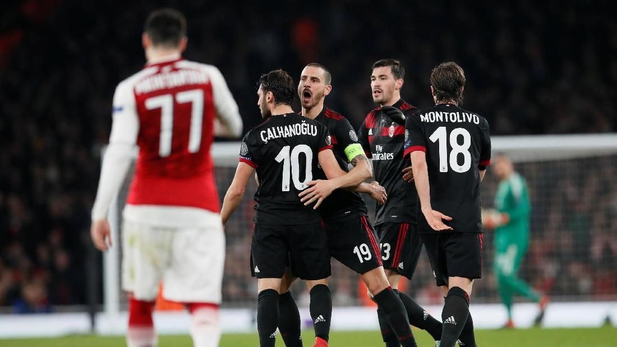 AC Milan tersingkir di babak 16 besar Liga Europa usai kalah dari Arsenal. (Foto: David Klein/ REUTERS)