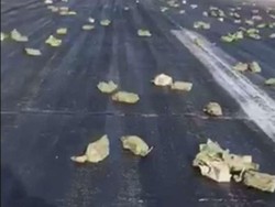 Video Batangan Emas Tumpah Ruah di Bandara Rusia
