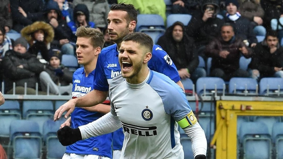 Mauro Icardi mencetak empat gol kala Inter Milan menang 5-0 atas Sampdoria (Foto: Paolo Rattini/Getty Images)