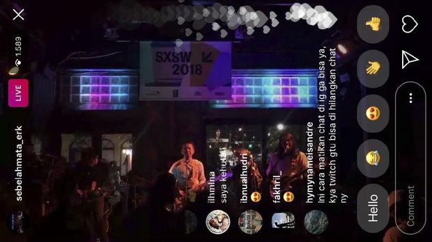 Penampilan ERK di SXSW yang disiarkan di akun media sosial mereka.