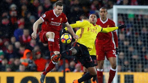 James Milner menjadi kreator serangan untuk gol terakhir Liverpool yang dicetak Salah.