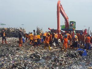 Potret Sampah di Teluk Jakarta yang Bak Pulau Reklamasi Potret Sampah di Teluk Jakarta yang Bak Pulau Reklamasi