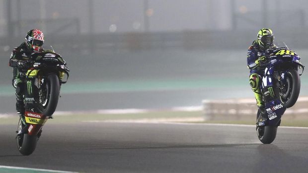 Valentino Rossi terpaut cukup jauh dari Johann Zarco di kualifikasi MotoGP Prancis 2018.