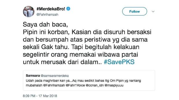 Twitter @Fahmihamzah